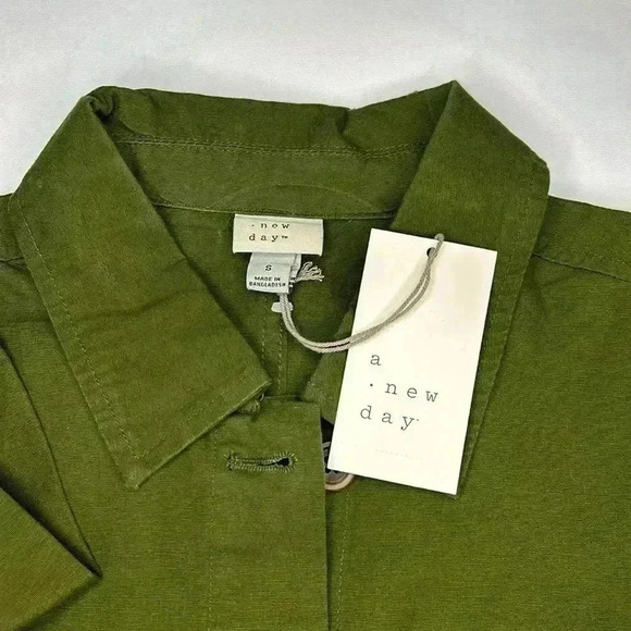 A New Day Jacket Women's  Small Button Up Pocket Cotton Tactile Olive Layer Hike - Picture 4 of 7